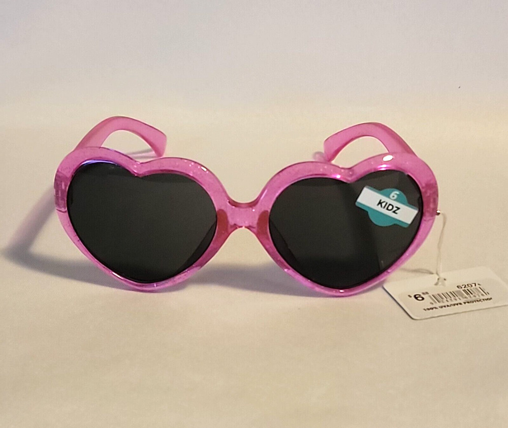 Piranha Kidz Sunglasses Style # 62076 Pink Glitter Heart Frame